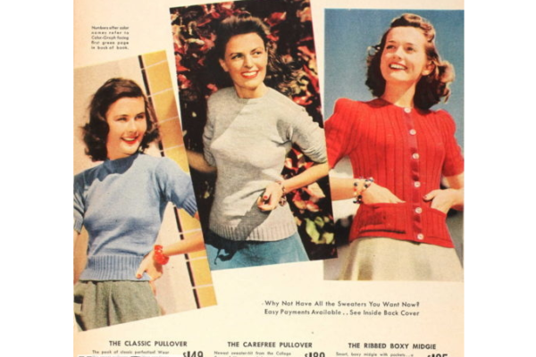 1940 Sweater Fashion: The Beginning of “Sweater Girl” Image - Vintage-Retro